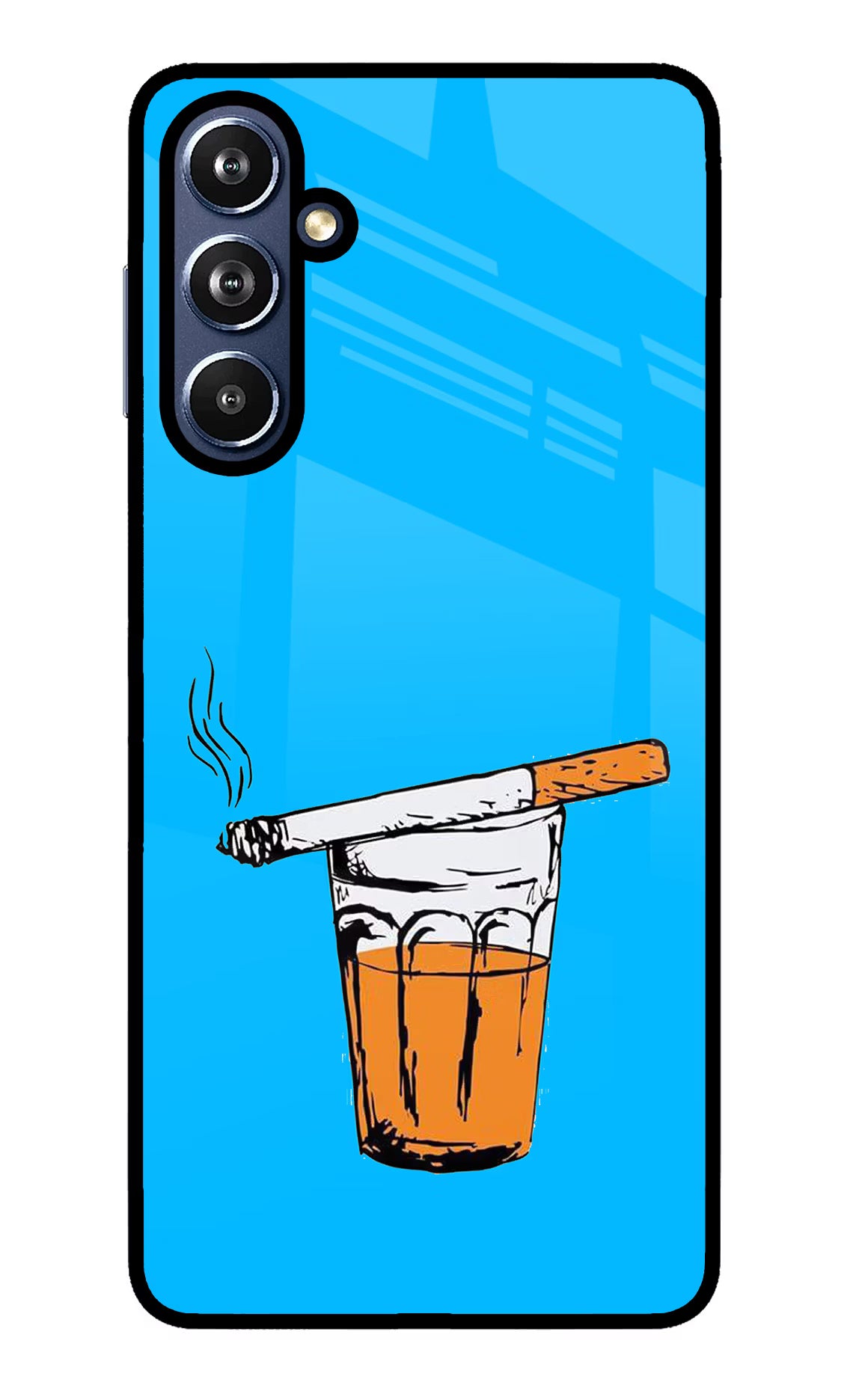 Chai Sutta Samsung F54 5G Glass Case Back Cover by Casekaro