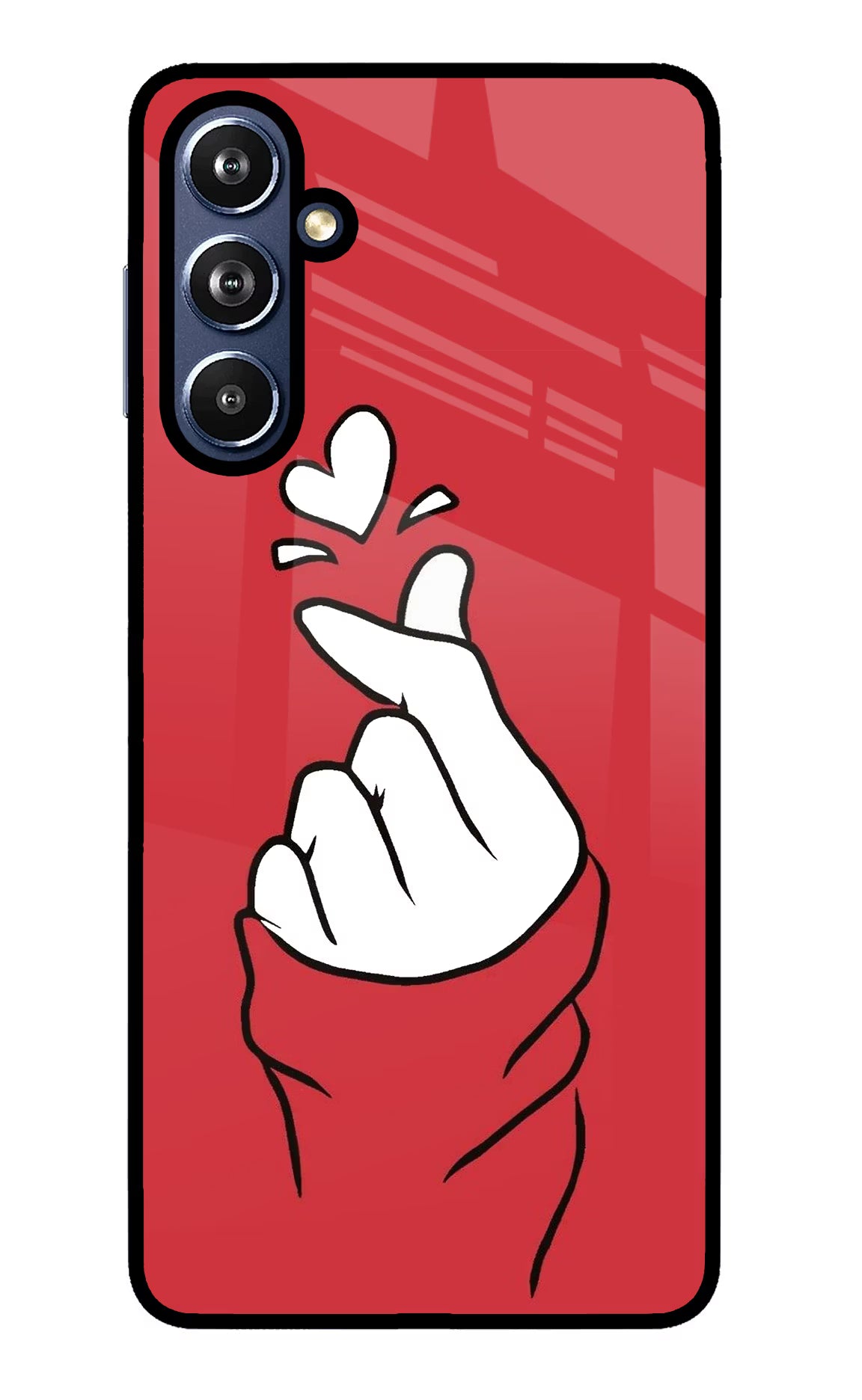 Korean Love Sign Samsung F54 5G Glass Case Back Cover by Casekaro