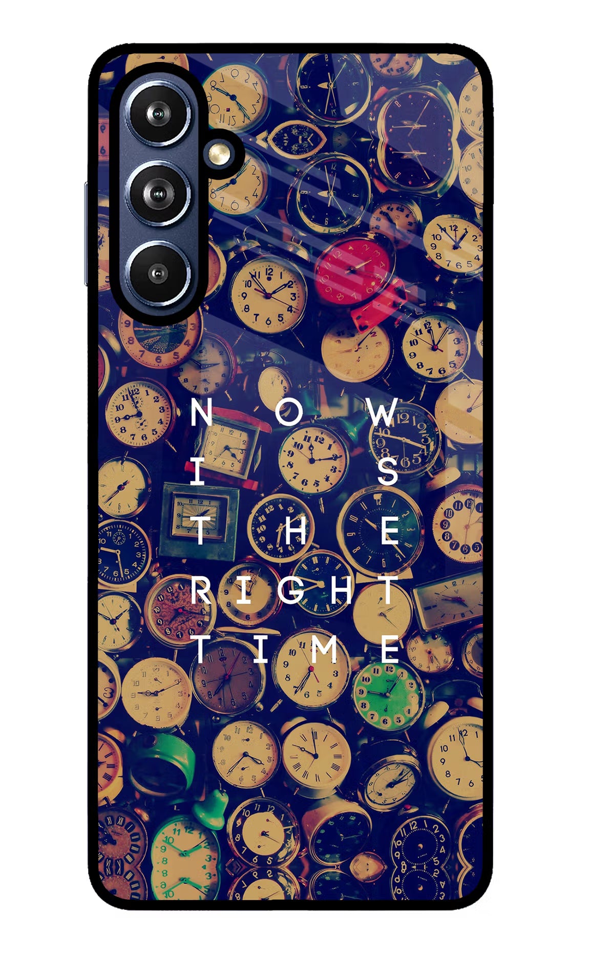 Now is the Right Time Quote Samsung F54 5G Glass Case Back Cover by Casekaro