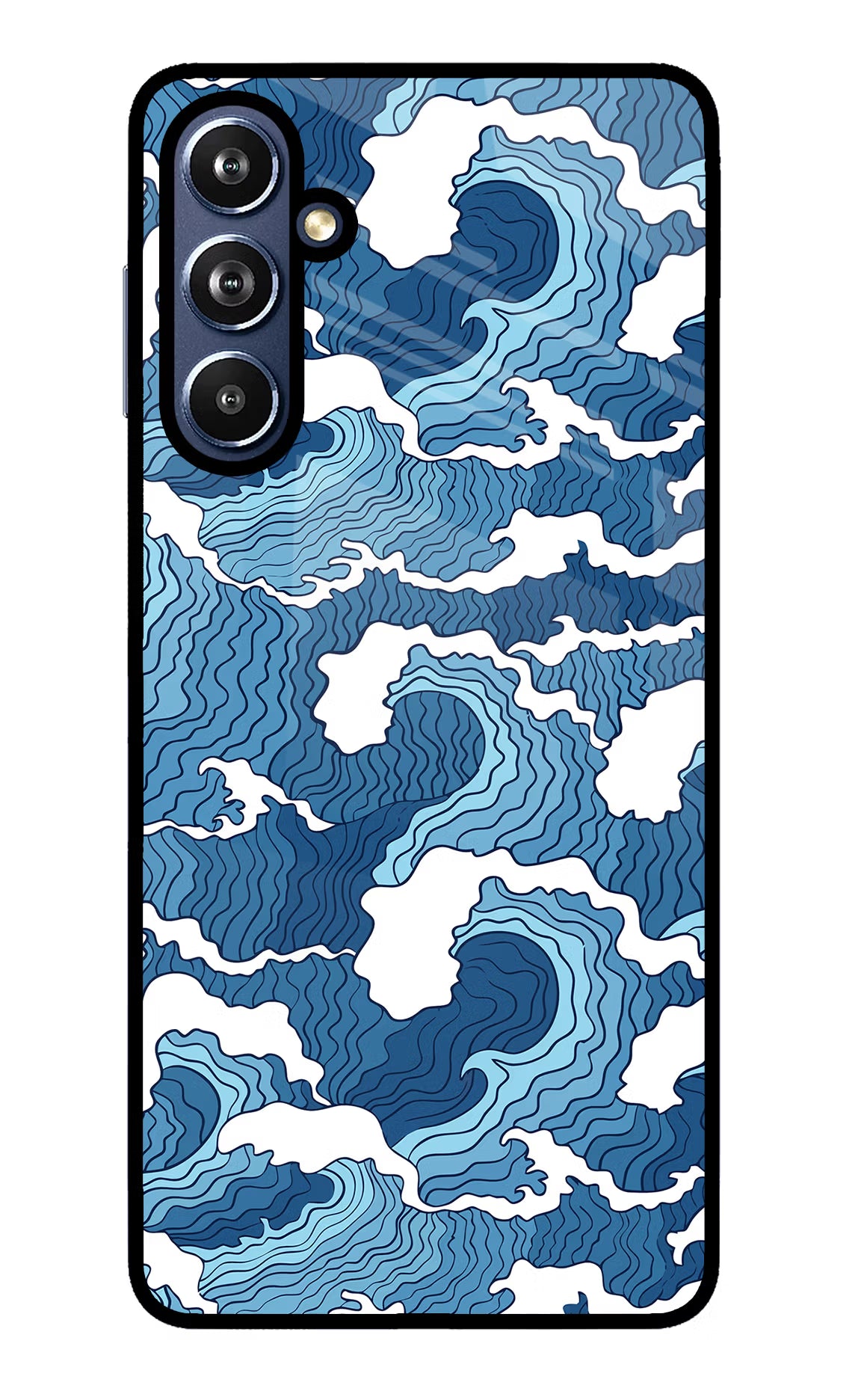 Blue Waves Samsung F54 5G Glass Case
