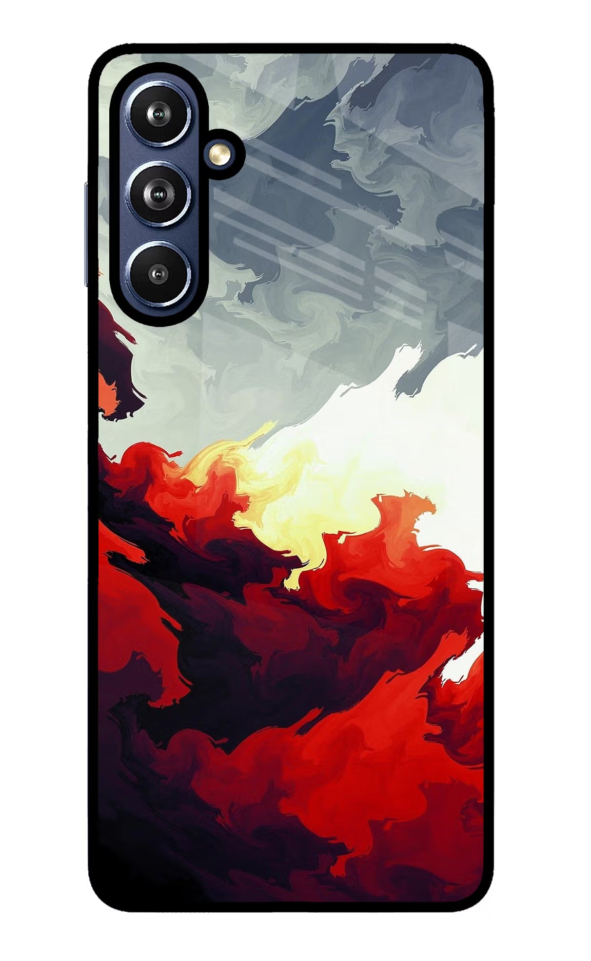 Fire Cloud Samsung F54 5G Glass Case
