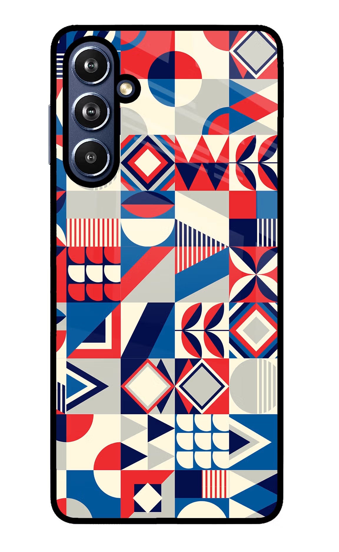 Colorful Pattern Samsung F54 5G Glass Case Back Cover by Casekaro