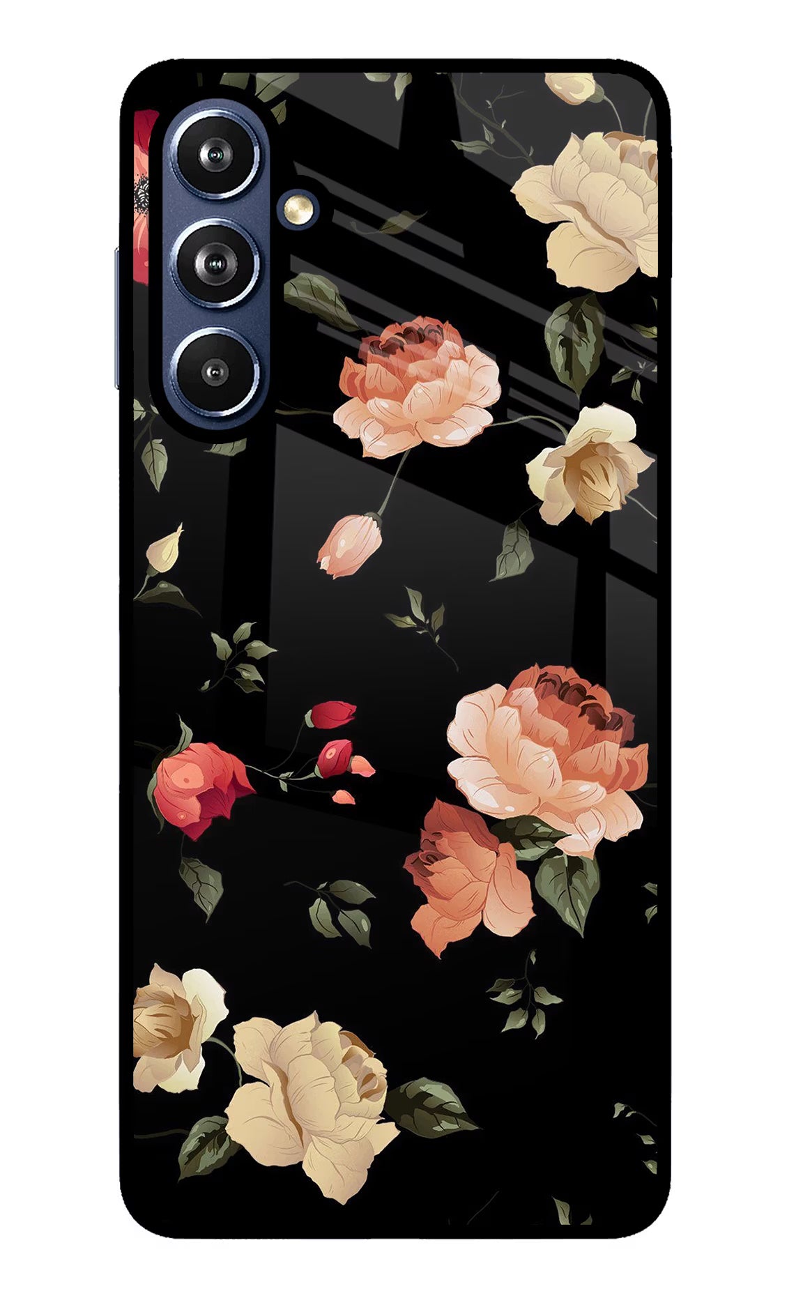 Flowers Samsung F54 5G Glass Case Back Cover by Casekaro