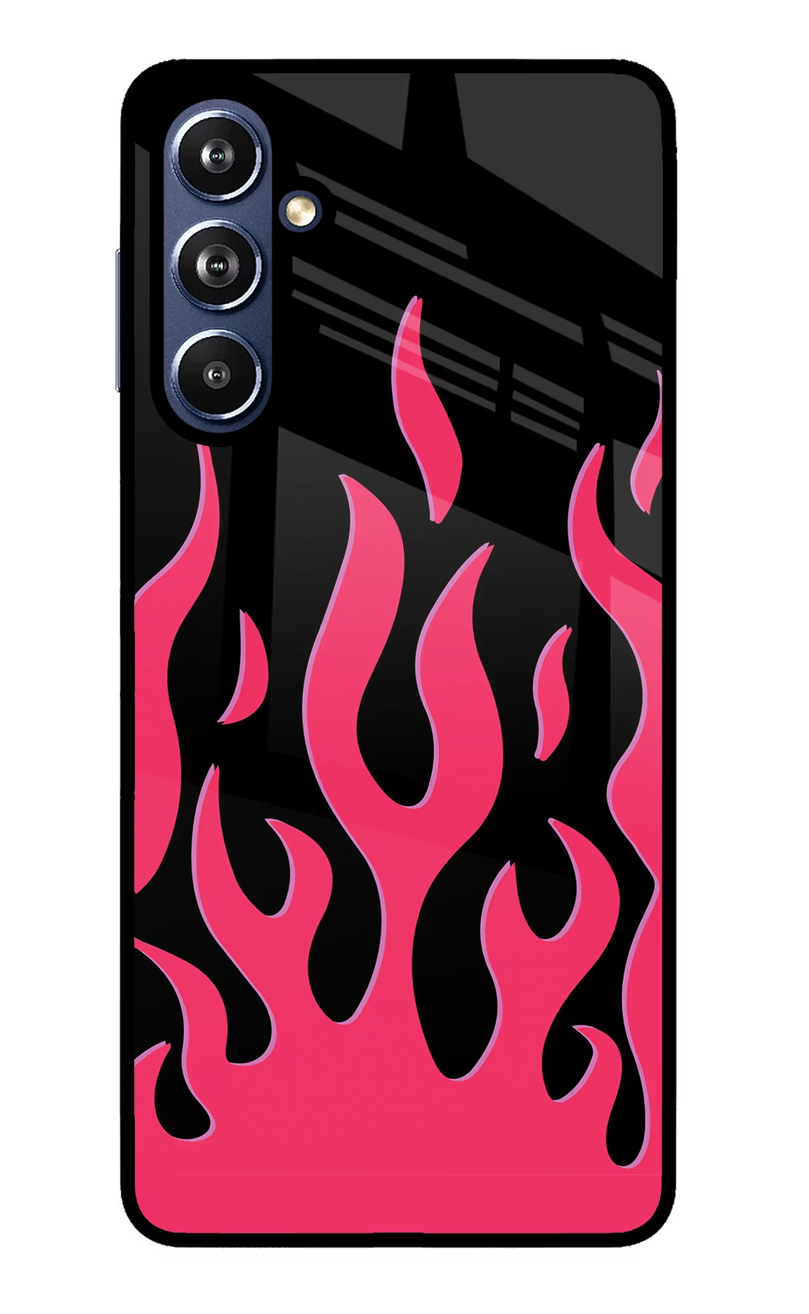 Fire Flames Samsung F54 5G Glass Case Back Cover by Casekaro