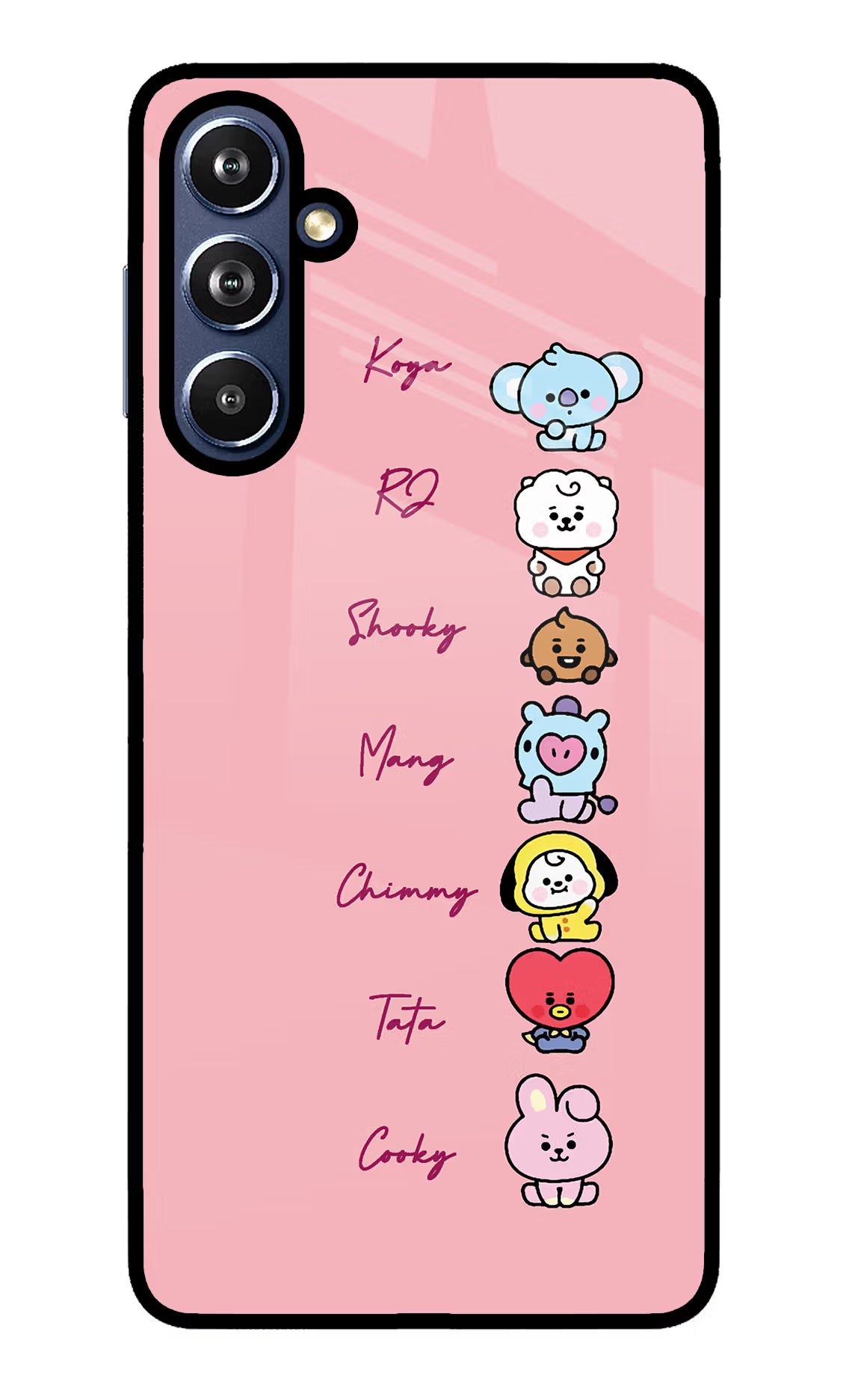 BTS names Samsung F54 5G Glass Case Back Cover by Casekaro