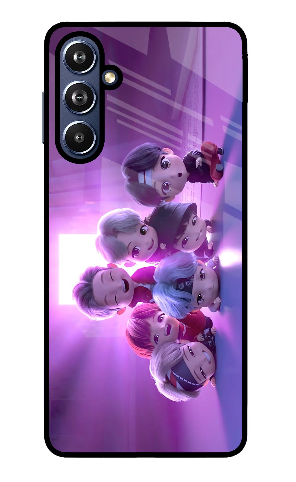 BTS Chibi Samsung F54 5G Glass Case