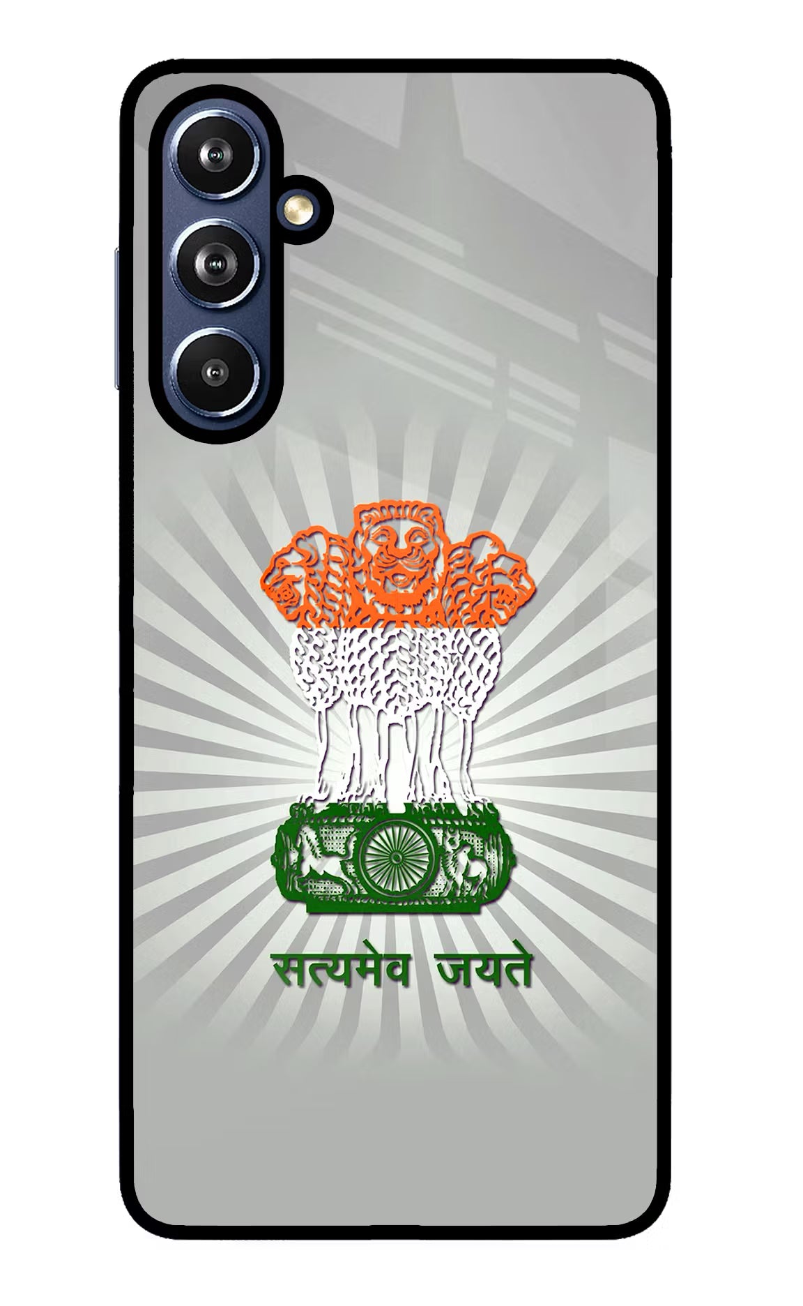 Satyamev Jayate Art Samsung F54 5G Glass Case Back Cover by Casekaro