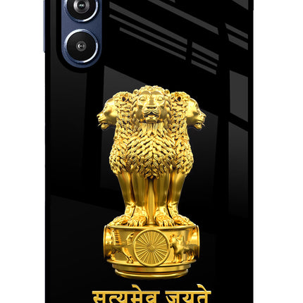 Satyamev Jayate Golden Samsung F54 5G Glass Case