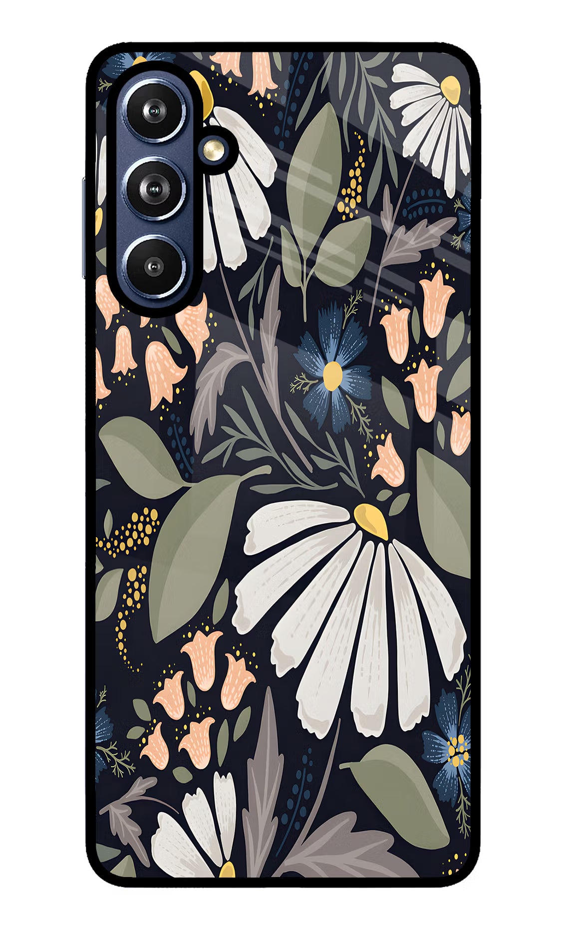 Flowers Art Samsung F54 5G Glass Case Back Cover by Casekaro