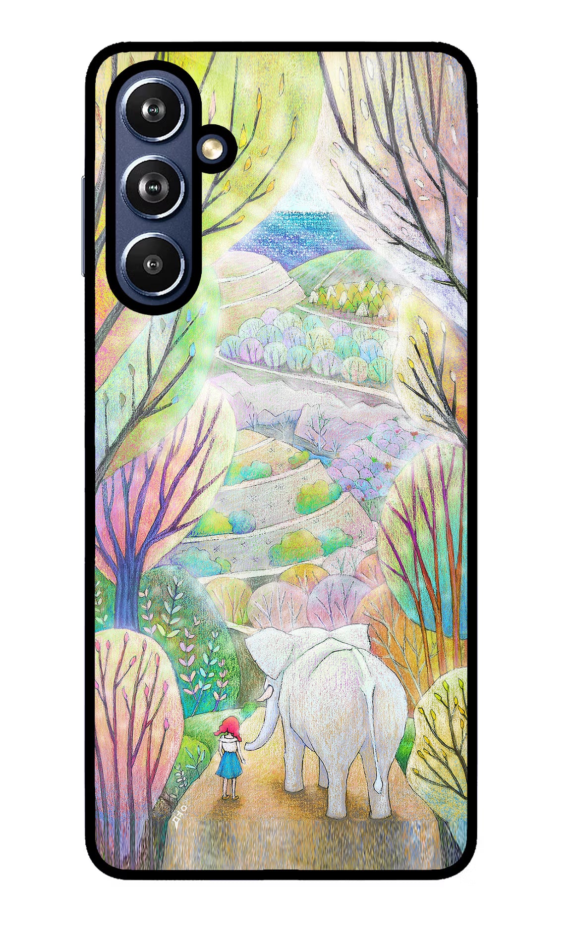 Nature Painting Samsung F54 5G Glass Case Back Cover by Casekaro