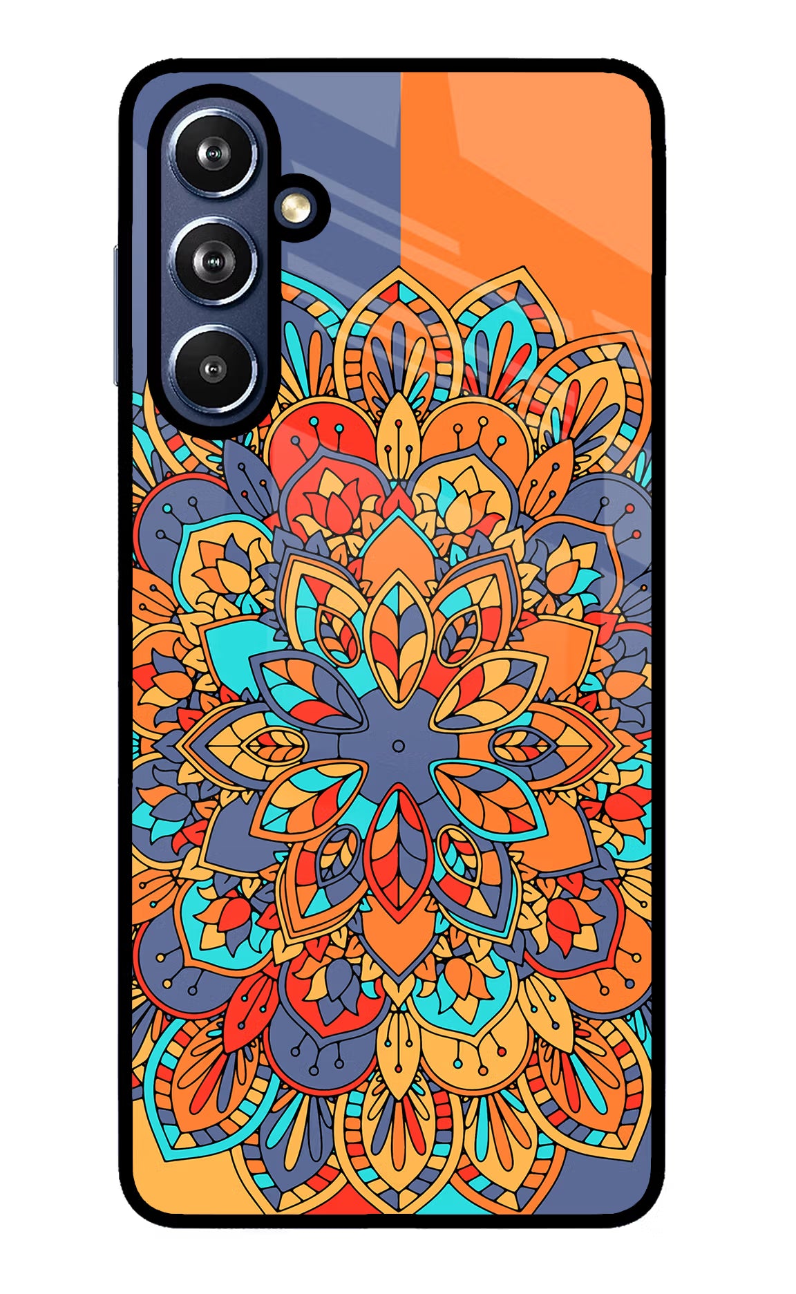 Color Mandala Samsung F54 5G Glass Case Back Cover by Casekaro