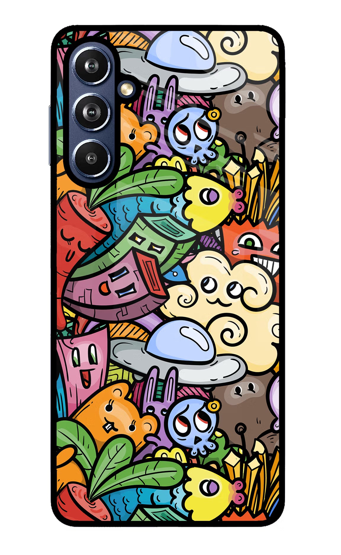 Veggie Doodle Samsung F54 5G Glass Case Back Cover by Casekaro