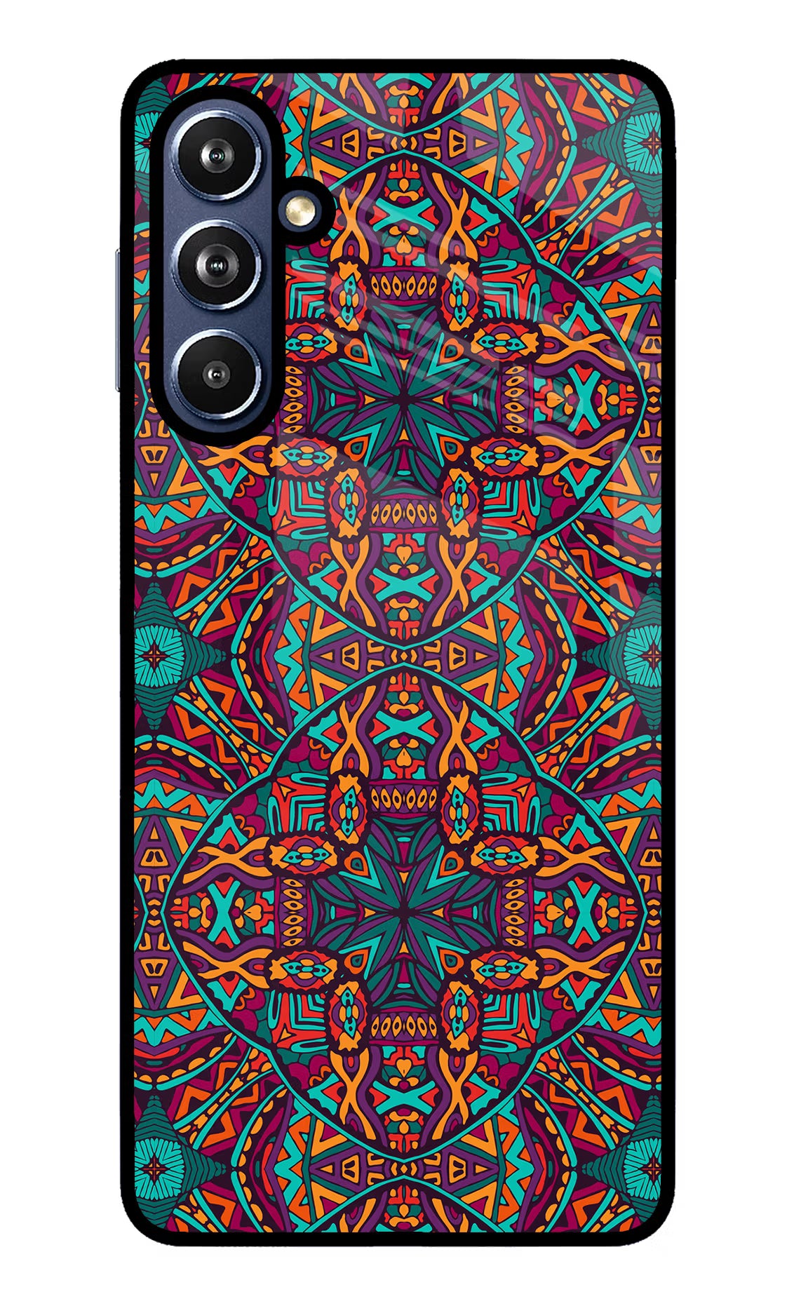 Colour Mandala Samsung F54 5G Glass Case Back Cover by Casekaro