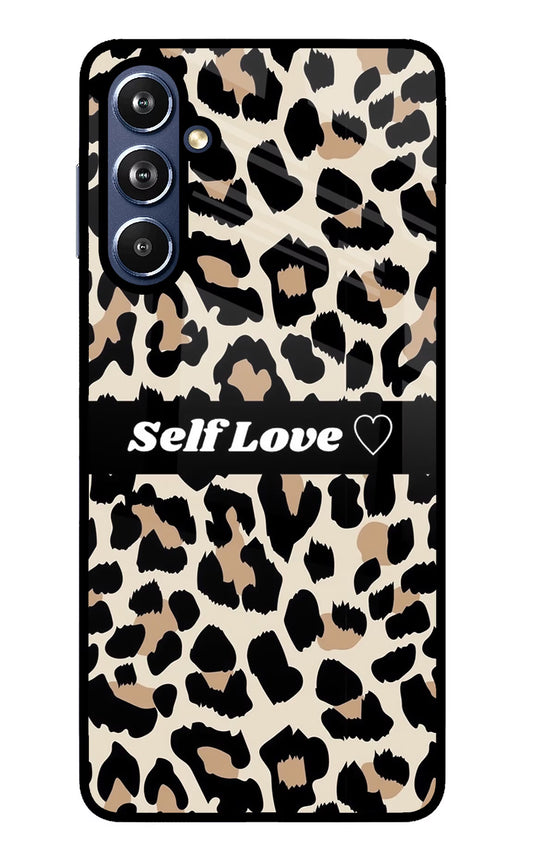 Leopard Print Self Love Samsung F54 5G Glass Case