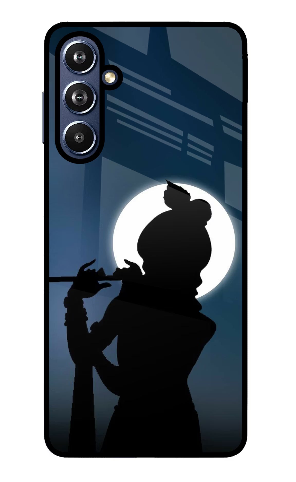 Shri Krishna Silhouette Samsung F54 5G Glass Case Back Cover by Casekaro