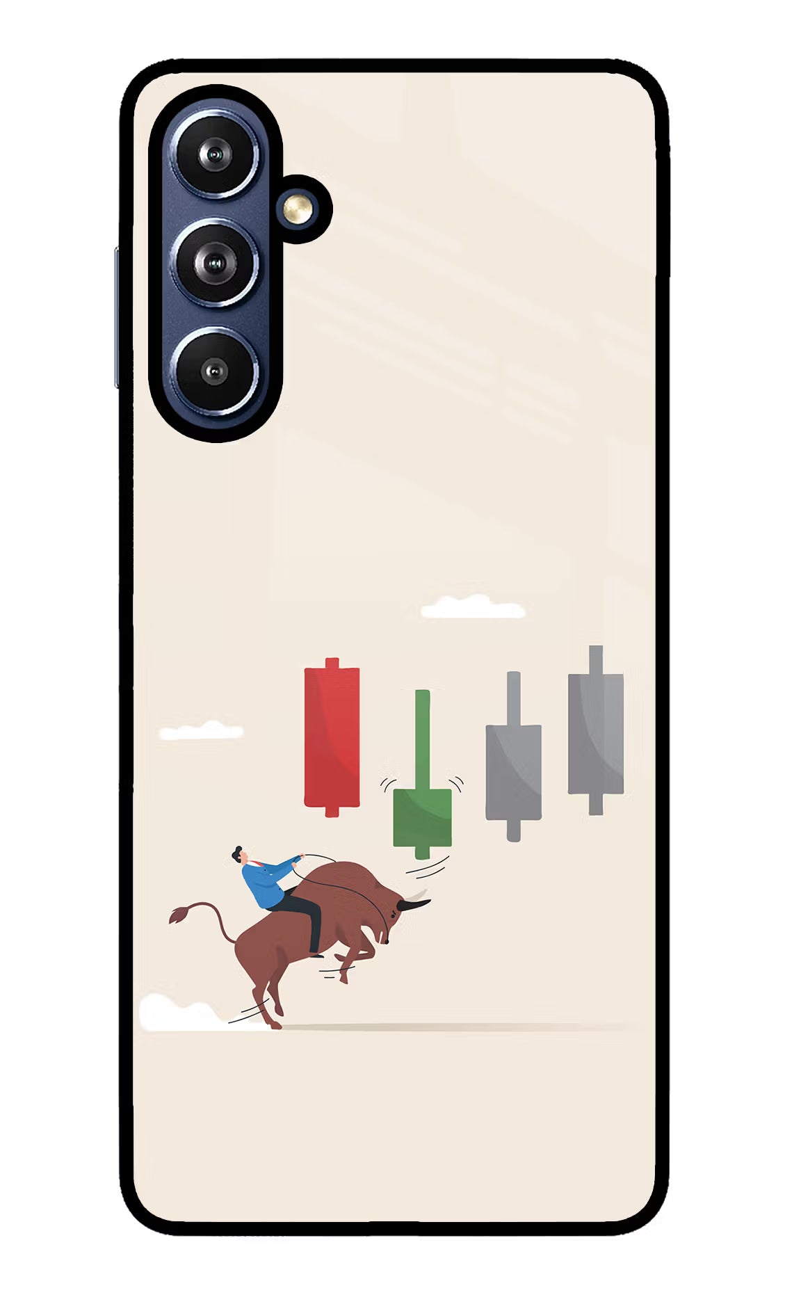 Bull Trading Momentum Samsung F54 5G Glass Case Back Cover by Casekaro