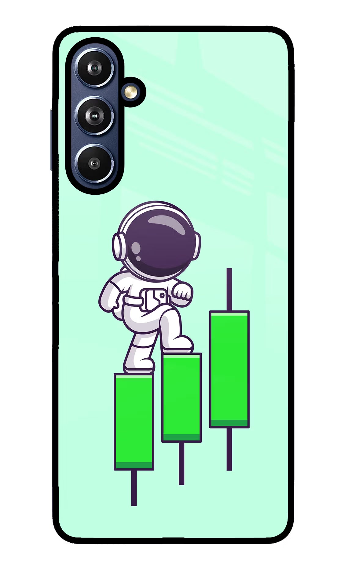 Astronaut Trader Samsung F54 5G Glass Case Back Cover by Casekaro