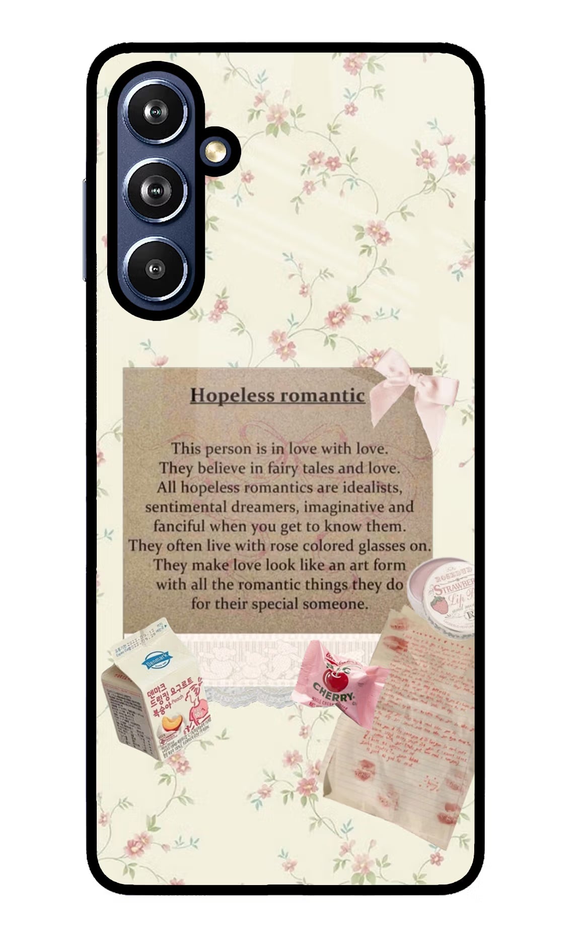 Hopeless Romantic Samsung F54 5G Glass Case Back Cover by Casekaro