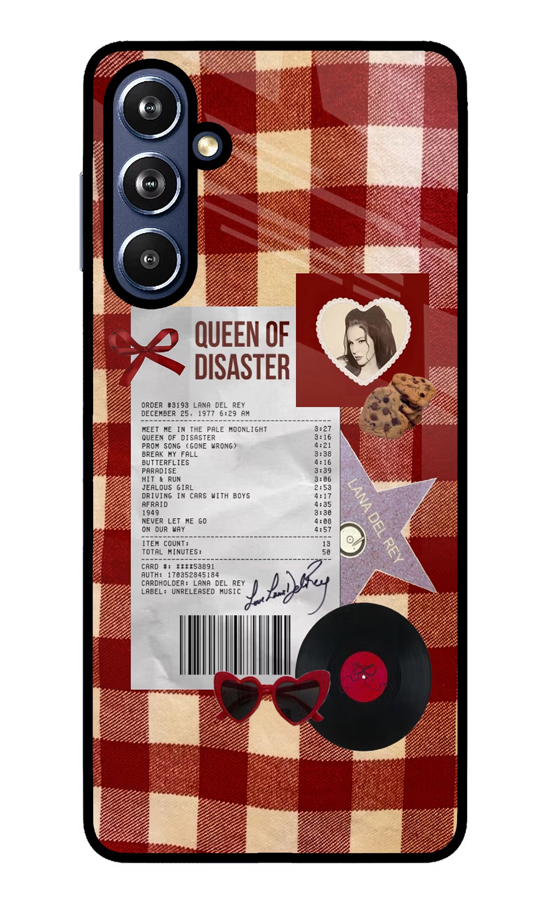 Queen of Disaster Samsung F54 5G Glass Case Back Cover by Casekaro