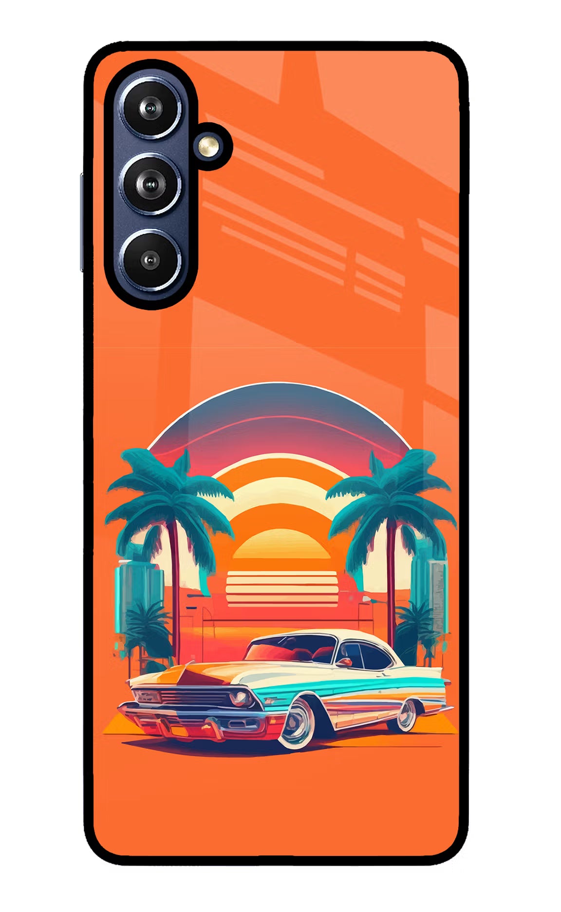Palm Drive 80s Samsung F54 5G Glass Case