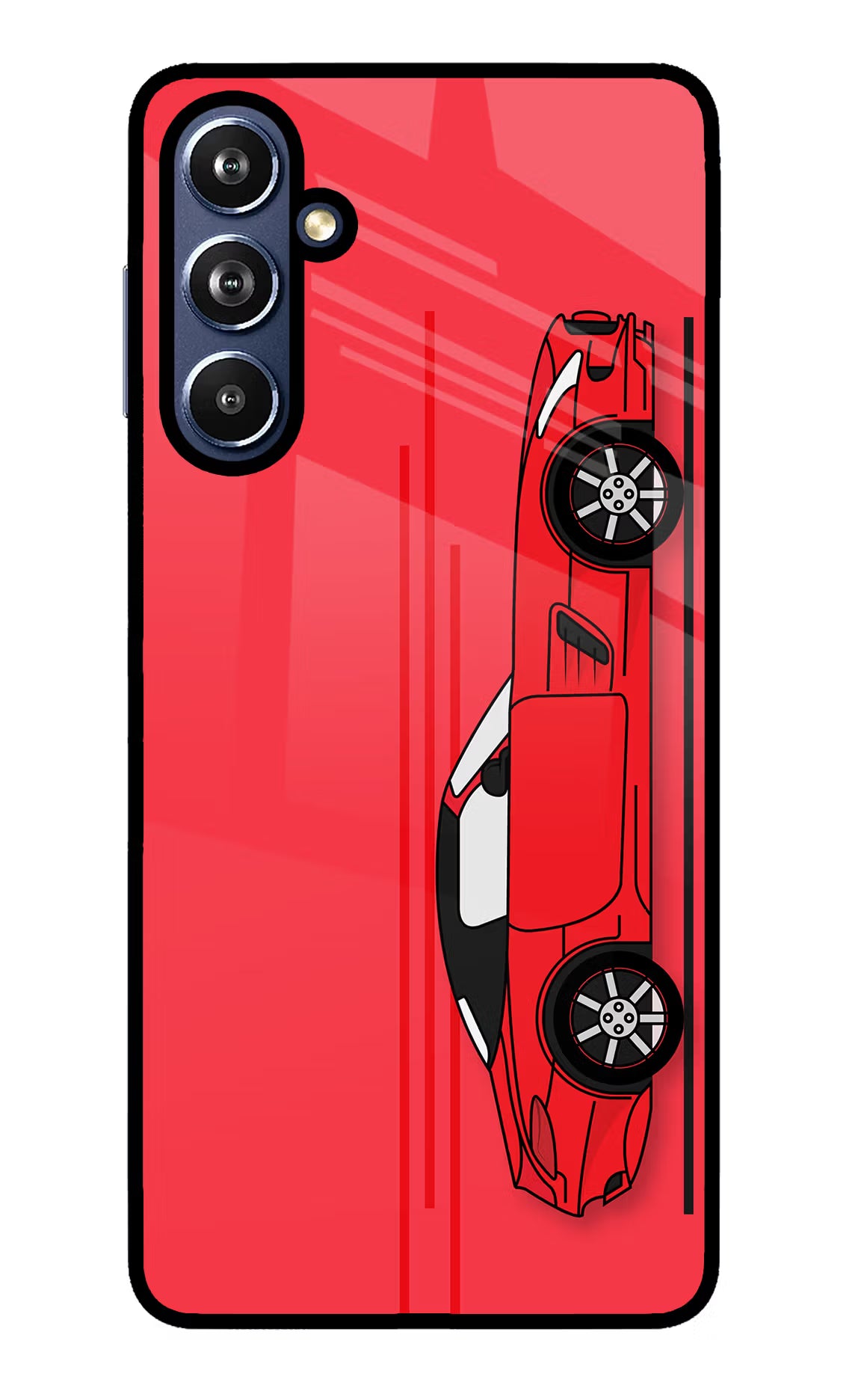 Red Velocity Samsung F54 5G Glass Case Back Cover by Casekaro