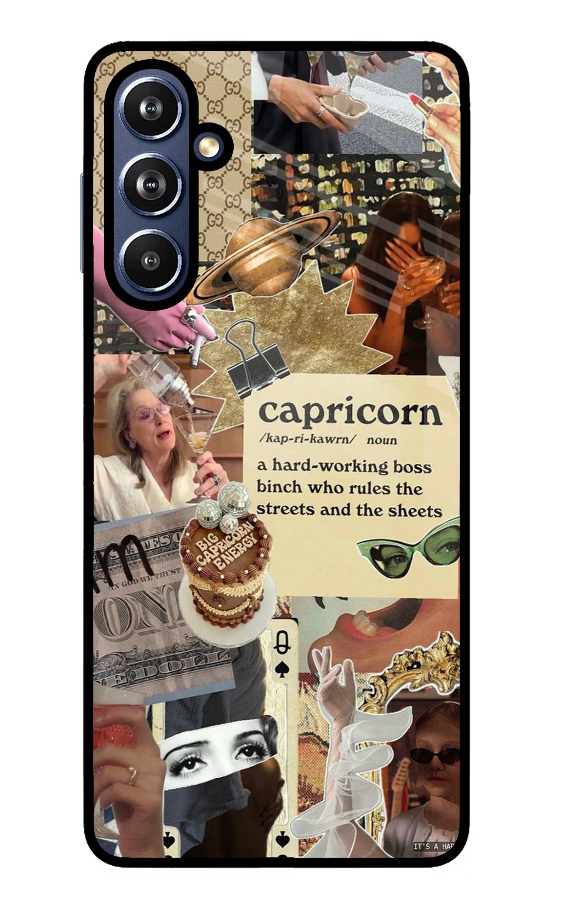Capricorn Zodiac Samsung F54 5G Glass Case Back Cover by Casekaro
