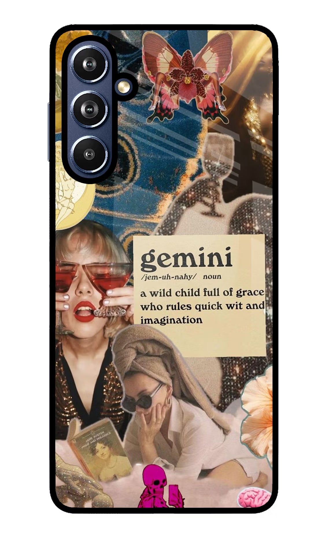 Gemini Zodiac Samsung F54 5G Glass Case Back Cover by Casekaro