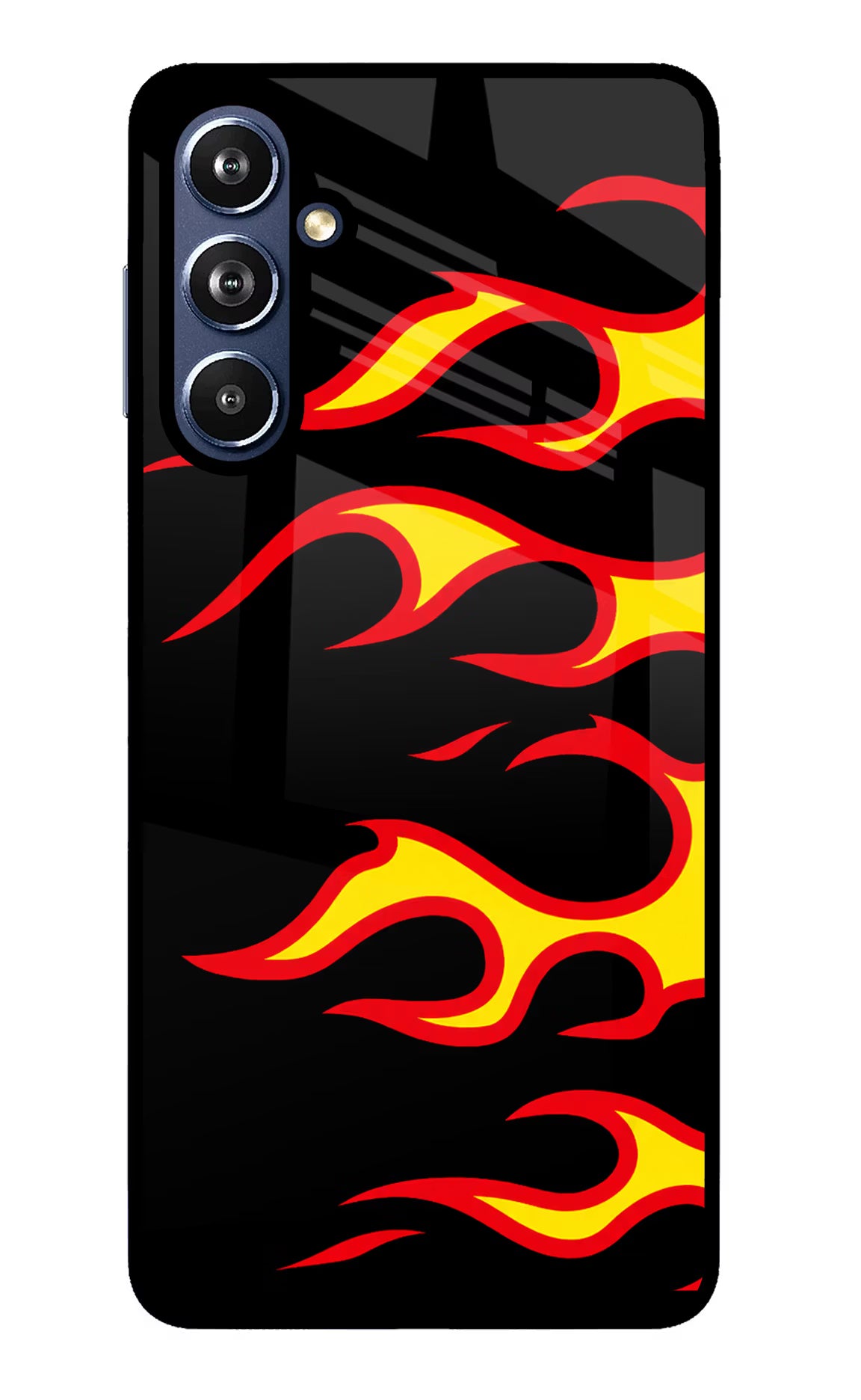 Side Sweep Flames Samsung F54 5G Glass Case
