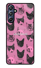 Pink Cats Samsung F54 5G Glass Case
