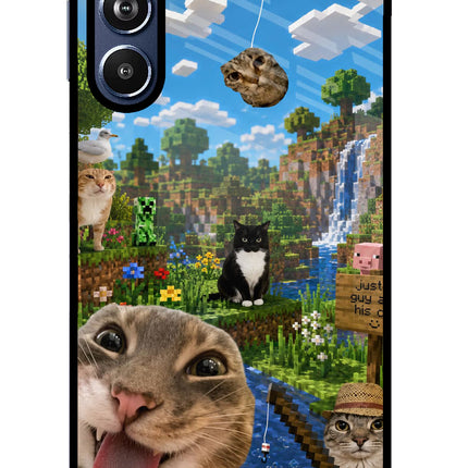 Minecraft Cat Chaos Samsung F54 5G Glass Case