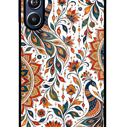 White Mayura Samsung F54 5G Glass Case