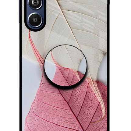 White Pink Leaf Samsung F54 5G Pop Case by Casekaro