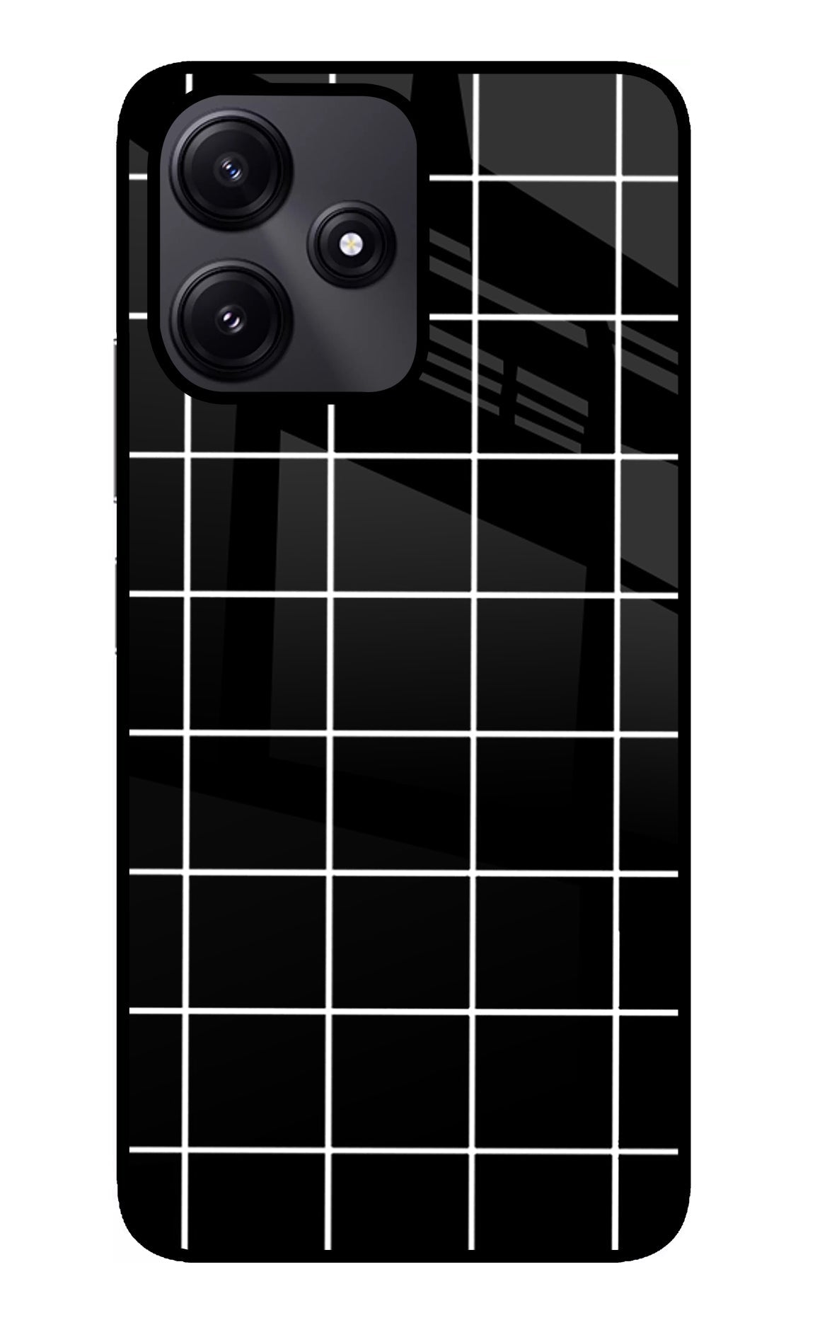 White Grid Poco M6 Pro 5G Back Cover