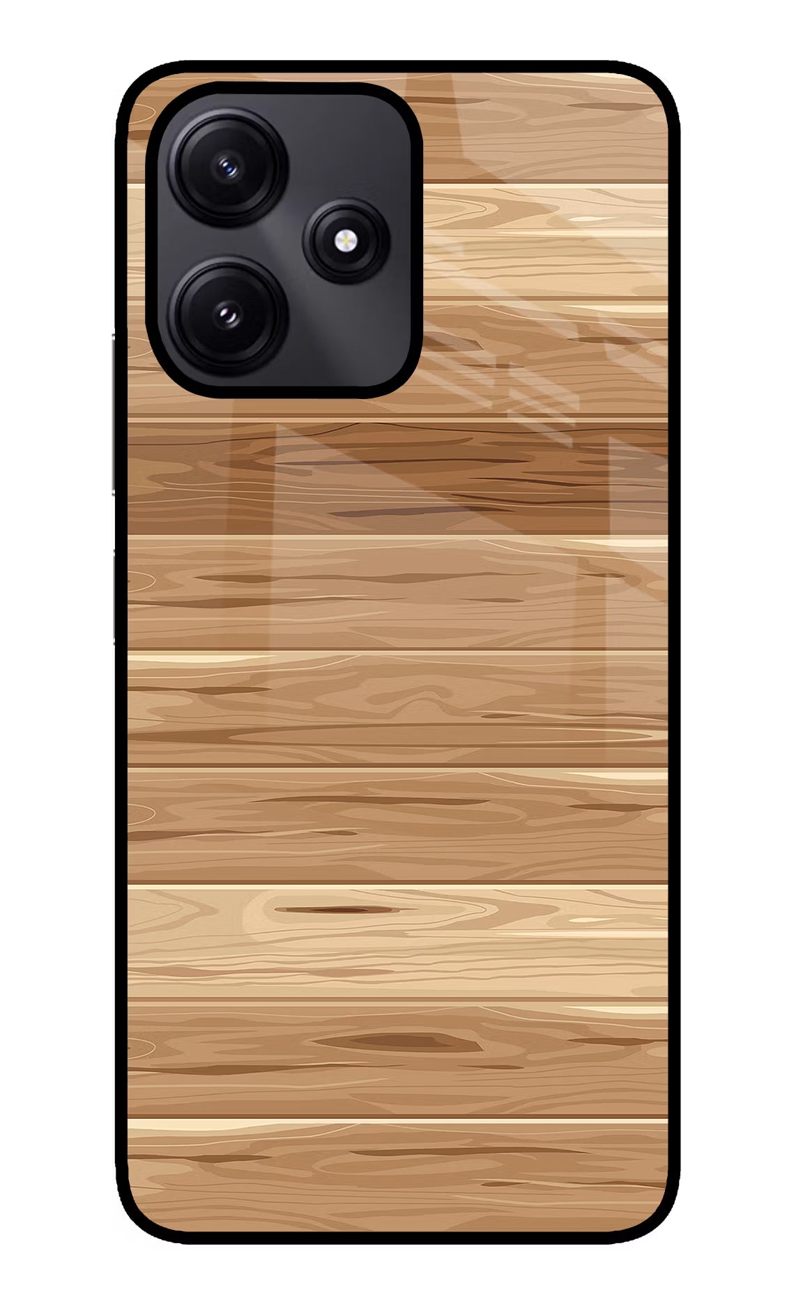 Wooden Vector Poco M6 Pro 5G Glass Case Back Cover by Casekaro
