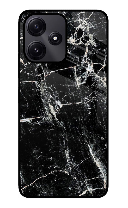 Black Marble Texture Poco M6 Pro 5G Glass Case