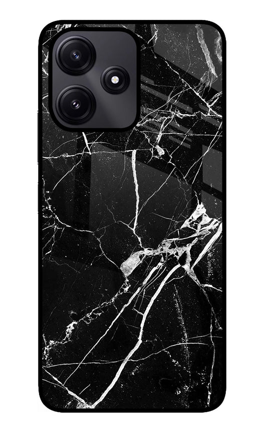 Black Marble Pattern Poco M6 Pro 5G Glass Case