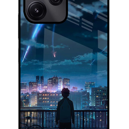 Anime Poco M6 Pro 5G Glass Case Back Cover by Casekaro