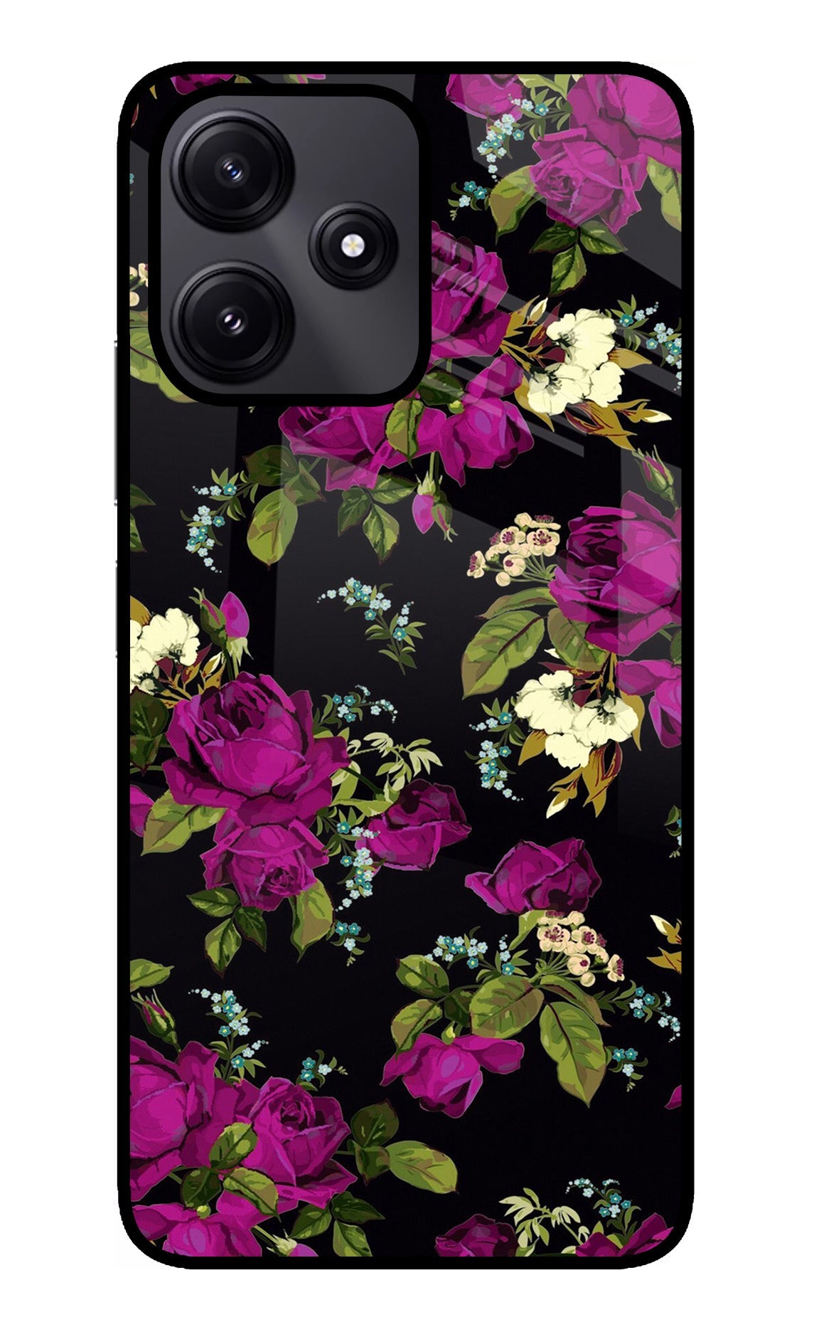 Flowers Poco M6 Pro 5G Glass Case