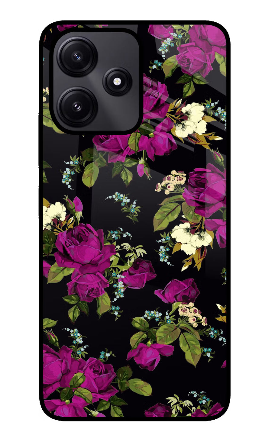 Flowers Poco M6 Pro 5G Back Cover, Glass case