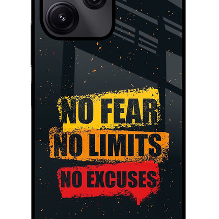 No Fear No Limits No Excuse Poco M6 Pro 5G Glass Case