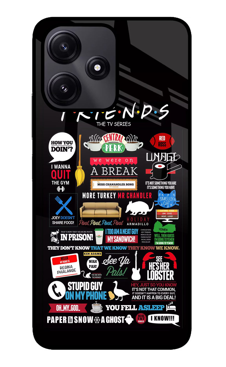 FRIENDS Poco M6 Pro 5G Back Cover, Glass case