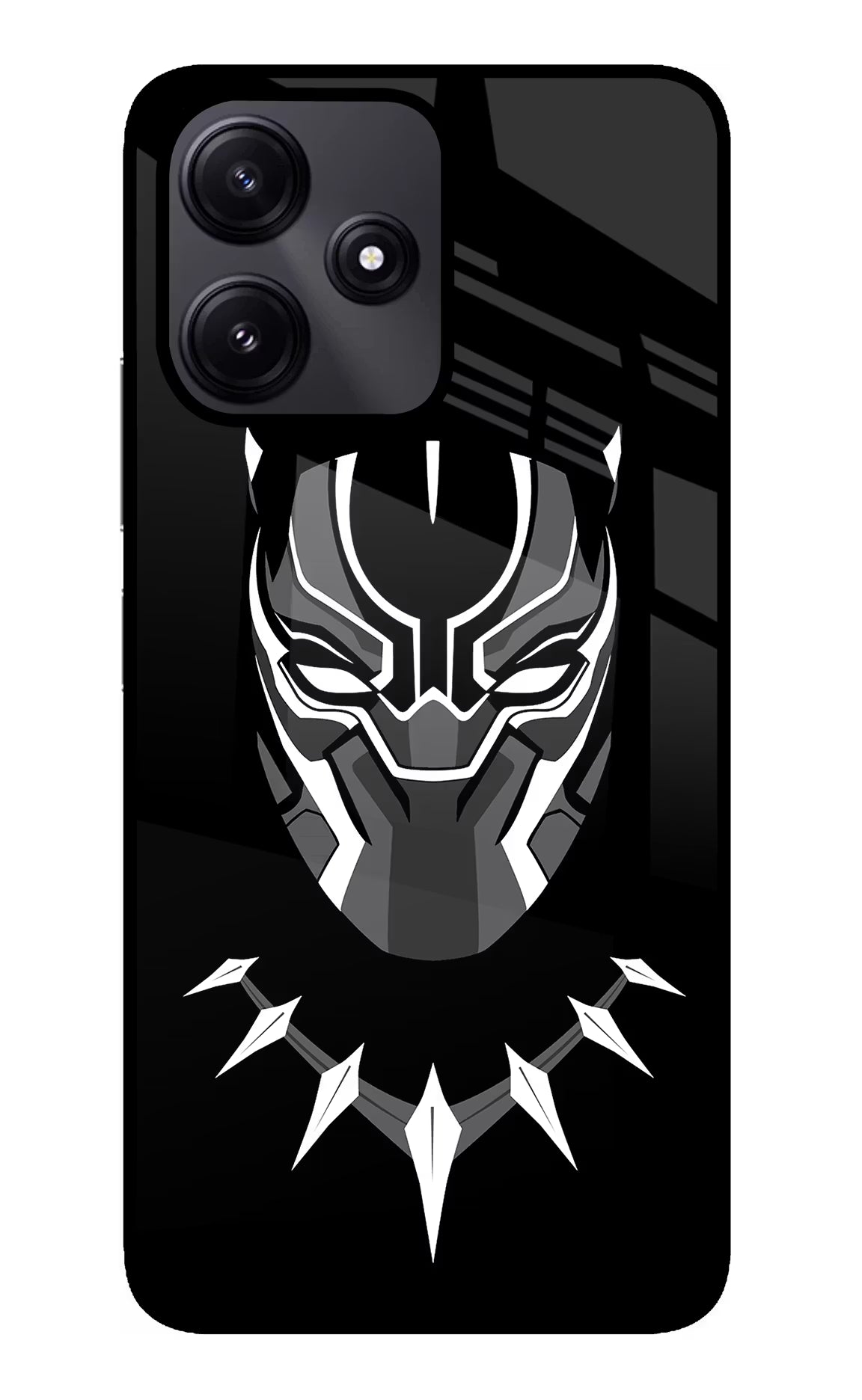 Black Panther Poco M6 Pro 5G Glass Case Back Cover by Casekaro