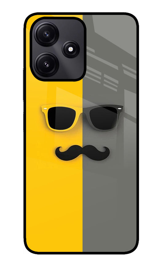 Sunglasses with Mustache Poco M6 Pro 5G Glass Case