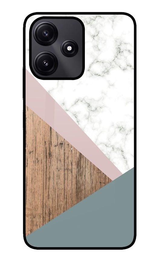 Marble wood Abstract Poco M6 Pro 5G Glass Case