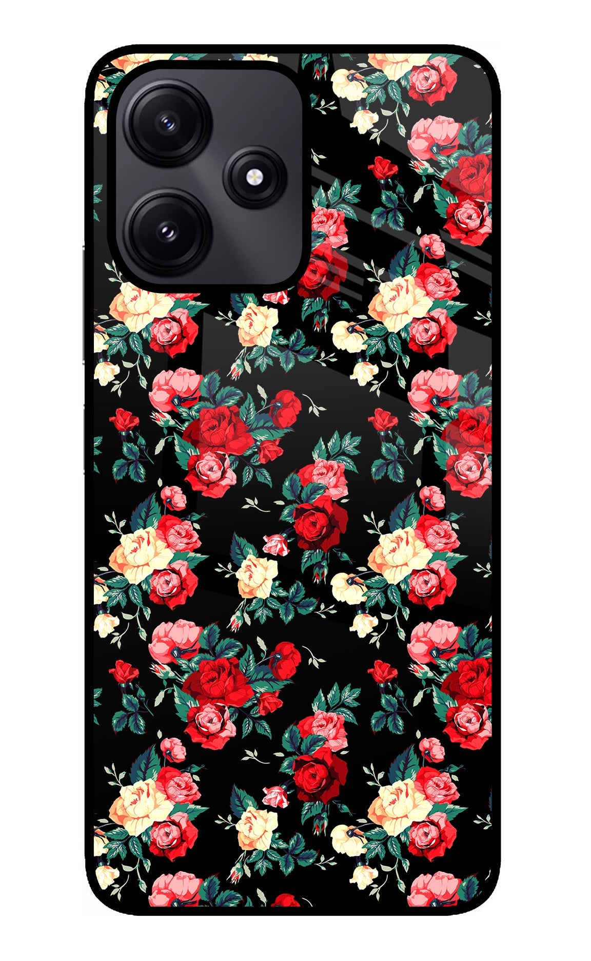 Rose Pattern Poco M6 Pro 5G Back Cover