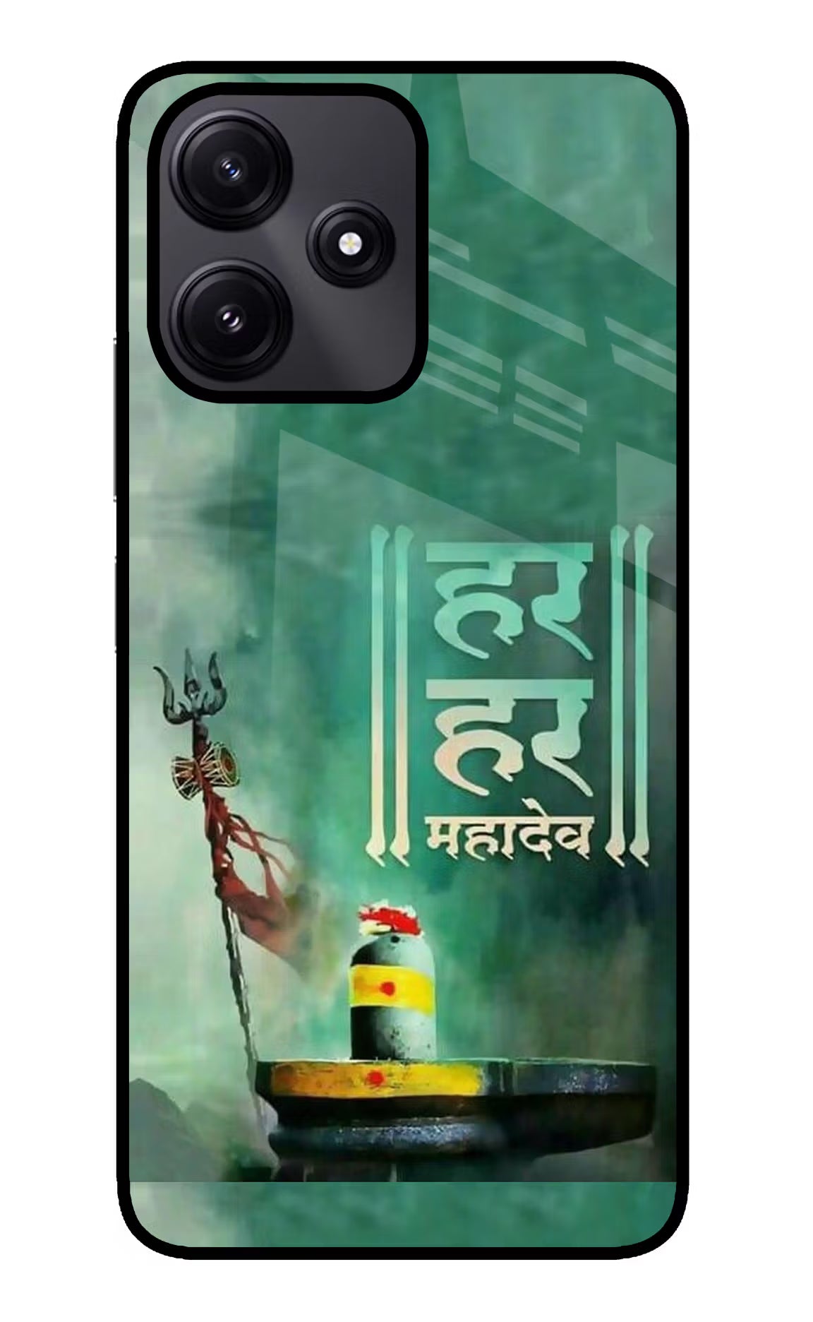 Har Har Mahadev Shivling Poco M6 Pro 5G Glass Case Back Cover by Casekaro