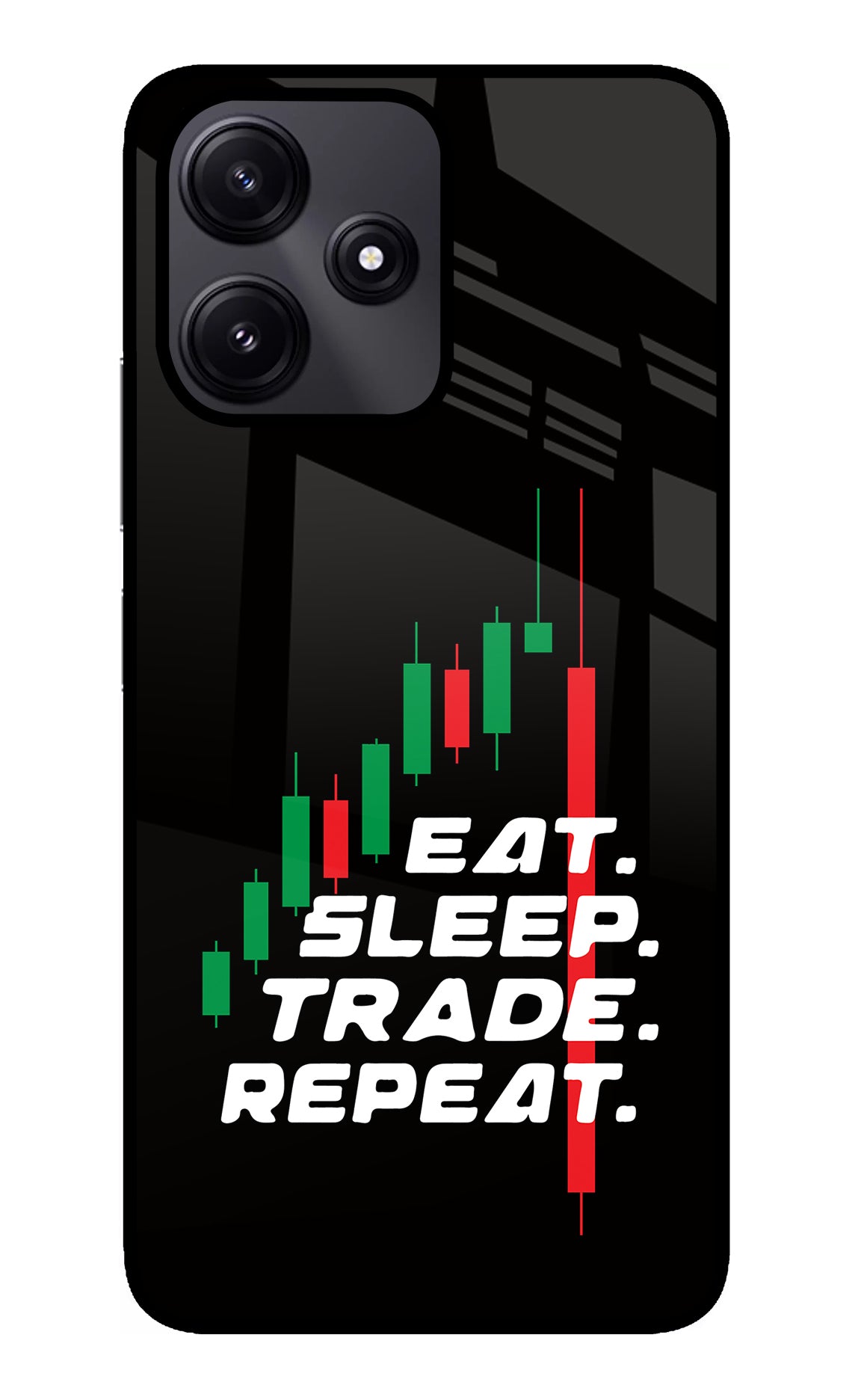 Eat Sleep Trade Repeat Poco M6 Pro 5G Glass Case