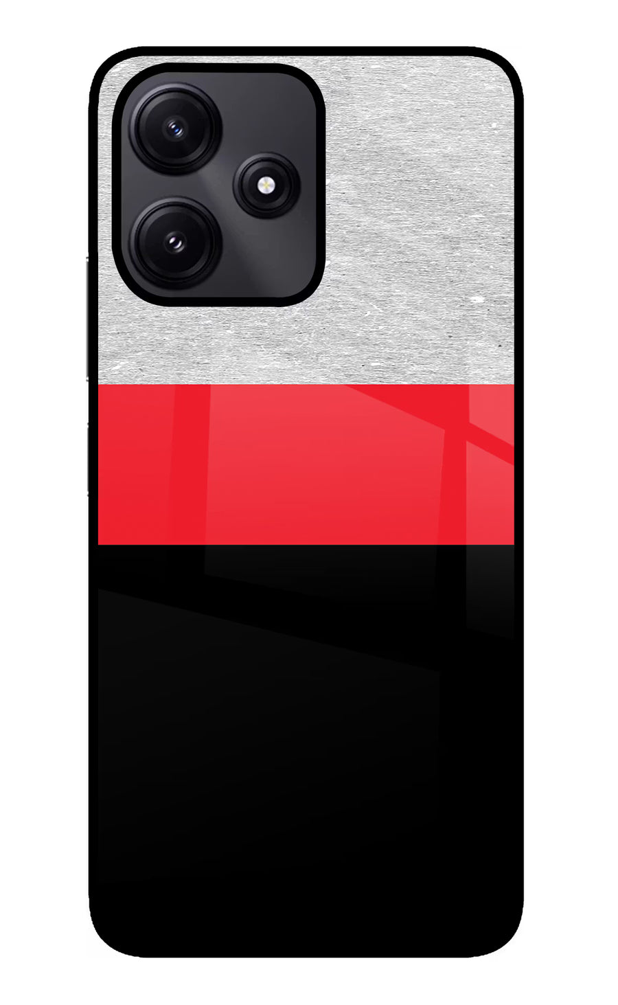 Tri Color Pattern Poco M6 Pro 5G Back Cover, Glass case
