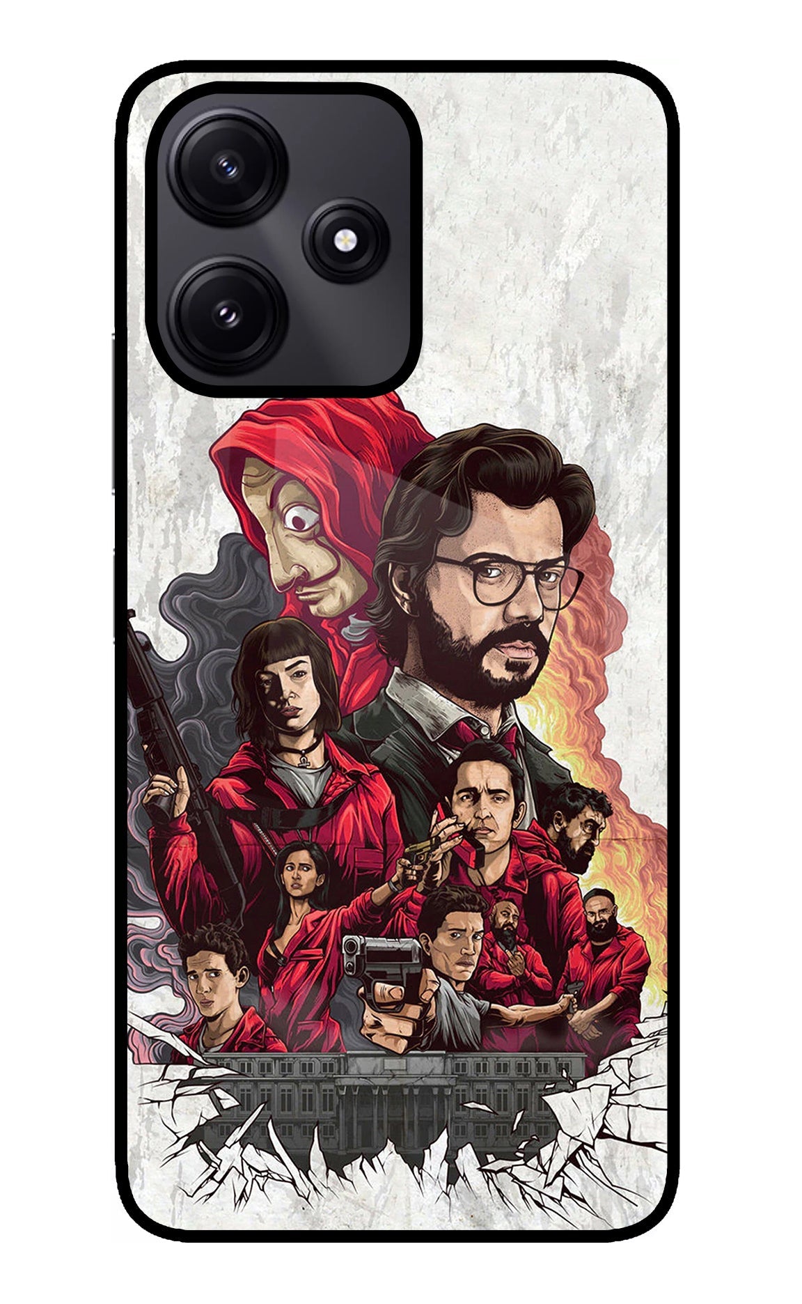 Money Heist Artwork Poco M6 Pro 5G Glass Case