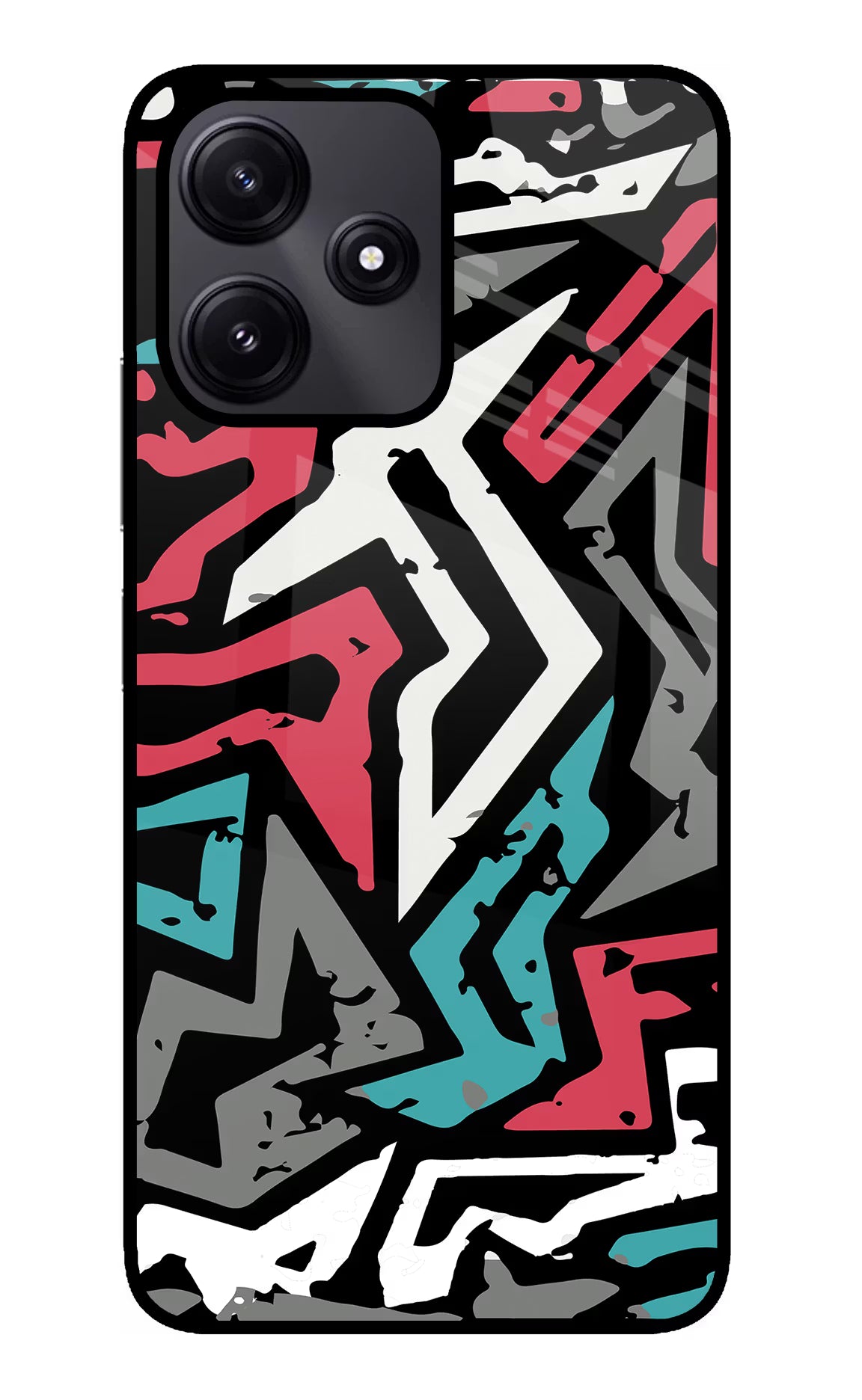 Geometric Graffiti Poco M6 Pro 5G Glass Case Back Cover by Casekaro